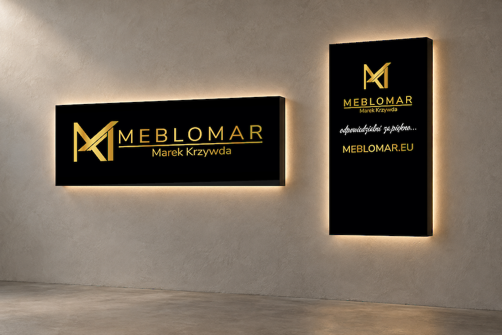 Kaseton reklamowy dla firmy Meblomar