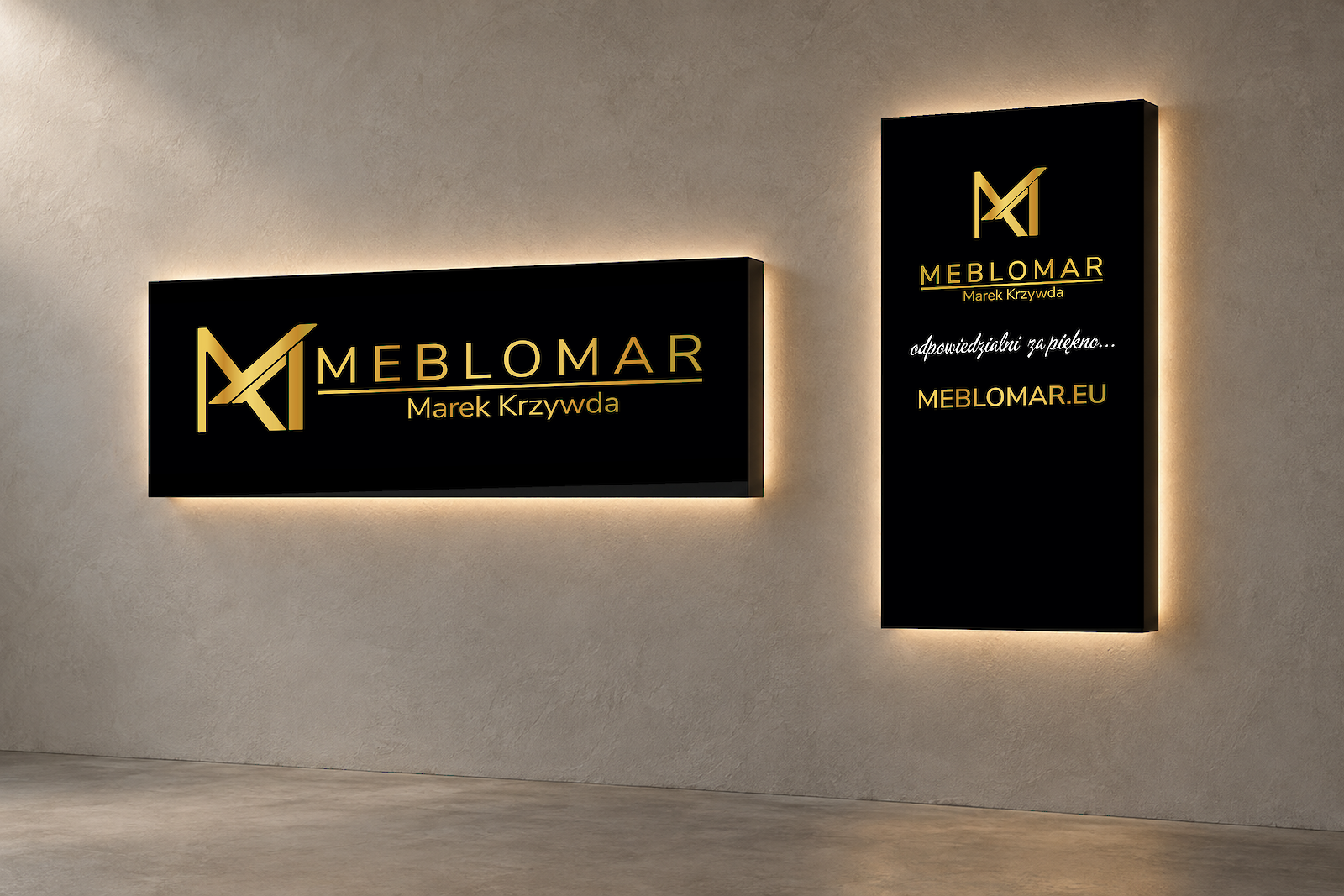Kaseton reklamowy dla firmy Meblomar